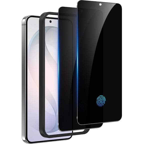 2 Pack for Samsung Galaxy S26 Privacy Screen Protector Tempered Glass, Fingerprint Unlocking, 25 Anti Spy, Full Coverage, Case Friendly, Easy Installation
