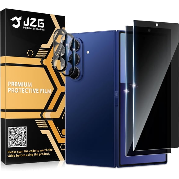 2 Pack for Samsung Galaxy Z Fold 7 Privacy Screen Protector Tempered Glass, 2 Pac Camera Protector, Anti-Spy, Case Friendly, Scratch Self-Healing, Bubble-Free, HD Screen Protector