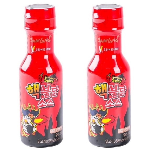 (2 Pack) Samyang 2x Extremely Spicy Chicken Hack Buldak Sauce, 7 oz