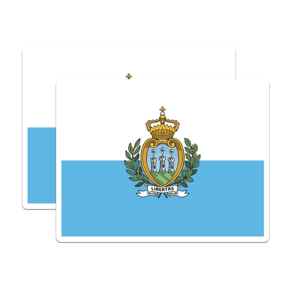 (2 Pack) San Marino World Flag Magnets - Pride - 5 Inches On Longest Side - Premium Magnet - Choose from Over 200 Countries - for Cars, Refrigerators, Toolboxes, Lockers - Made in USA - MAG0965