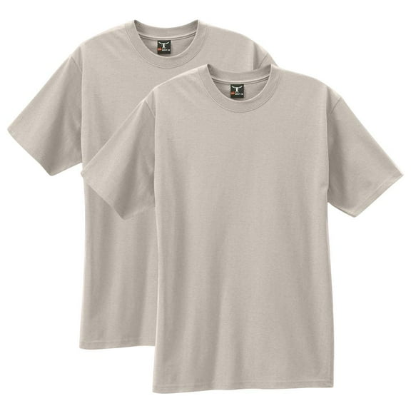 2 Pack Sand Hanes Beefy-t Crewneck Short-Sleeve t-Shirt
