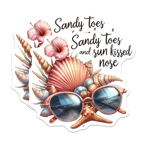 (2 Pack) Sandy Toes and Sun Kissed Nose Magnets Magnets - 5" On Longest Side - Made in USA - Sticks to Refrigerators & Metal Surfaces - MAG9284
