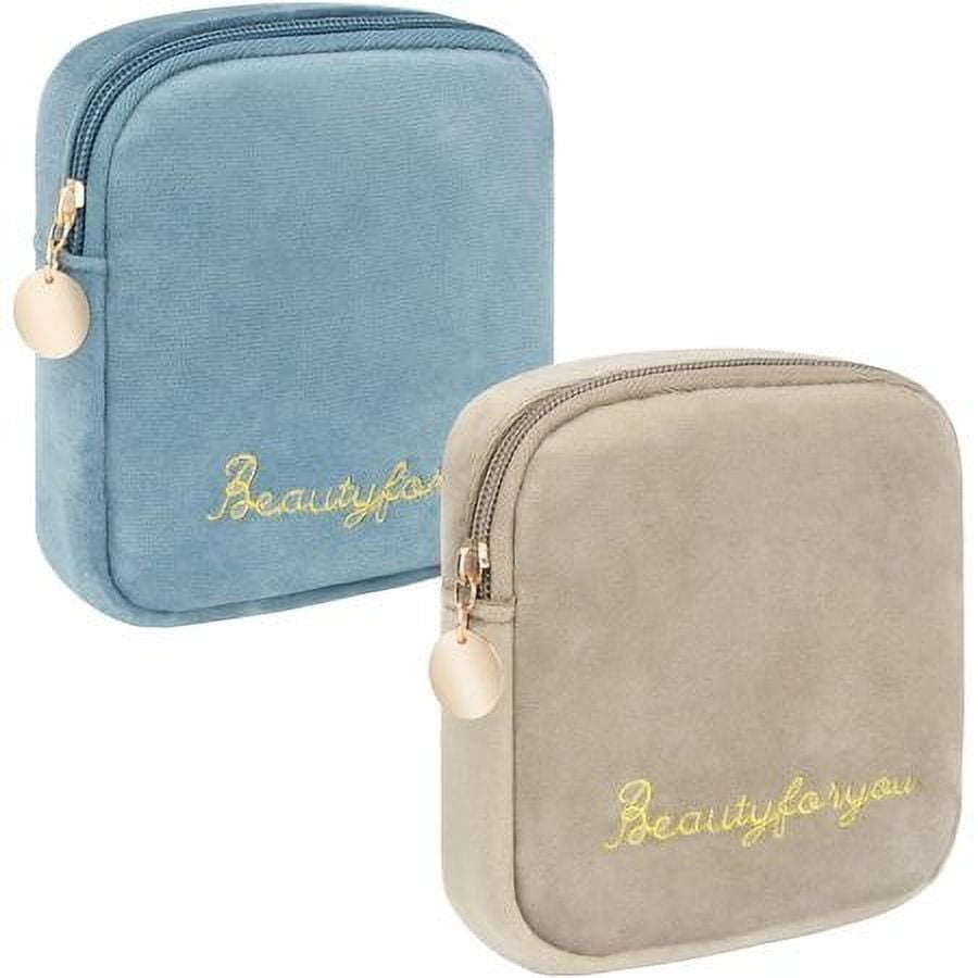 2 Pcs Women Napkin Tampon Holder Sanitary Bag Towel Pads Canvas Bag Coin  Purse