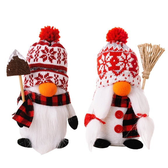 2 Pack Santa Gnomes Plush Elf Decorations Christmas Home Tabletop Gnomes Decor Ornaments Cute Christmas Gnomes Gift for Home Winter Decor Fireplace Decorations