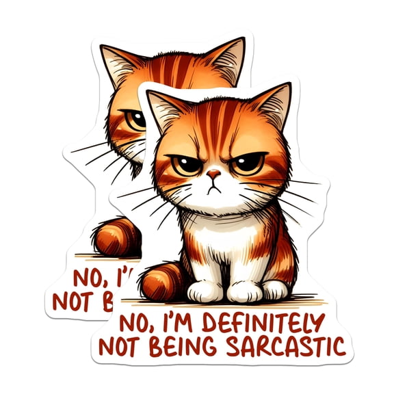 (2 Pack) Sarcastic Cat Magnets - Grumpy Cat Meme - Funny Refrigerator Decals - 5" On Longest Side - Premium Magnet - for Cars, Refrigerators, Toolboxes, Lockers - Made in USA - MAG16769