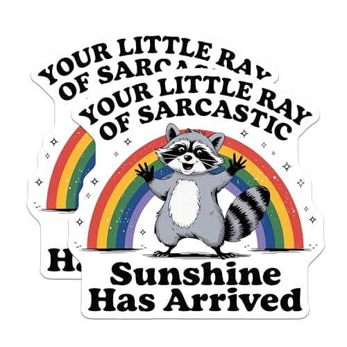 (2 Pack) Sarcastic Sunshine Magnets - Funny Raccoon - Humor Magnets - 5" On Longest Side - for Cars, Fridges, Toolboxes - Made in USA - MAG6093