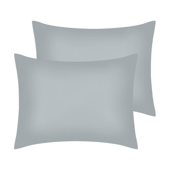 REGALWOVEN Set of 2 Satin Pillow Cases for Hair and Skin, Cooling Pillow Covers, Gift for Women Men Gray Standard