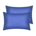thumbnail image 1 of REGALWOVEN Set of 2 Satin Pillow Cases for Hair and Skin, Cooling Pillow Covers, Gift for Women Men Navy Queen, 1 of 8