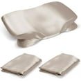 thumbnail image 1 of 2 Pack Satin Pillowcase for Zelimun Cervical Pillow, Contour Pillow Case Cover, Soft and Smooth Pillowcase Cover with Zipper (Champange), 1 of 10