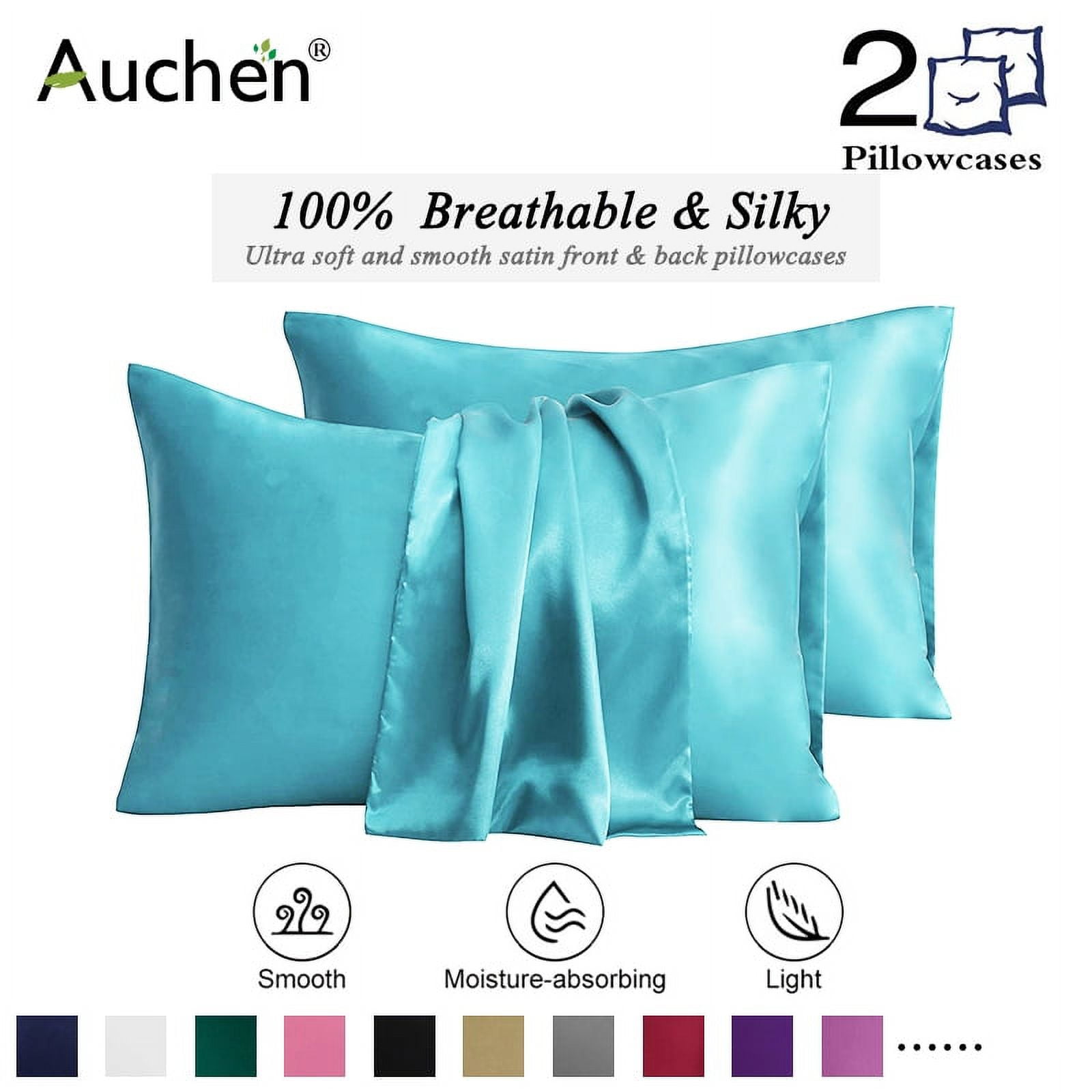 2 Pack Satin Silk Pillowcase for Hair and Skin, Ultra Silky Satin