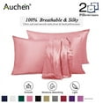 thumbnail image 1 of Auchen Satin Pillow Case, 2 Pack Satin Queen Silky Pillowcase for Hair and Skin, Satin Pillowcase Set of 2-Standard Size (20"x26")Blush-1, 1 of 9