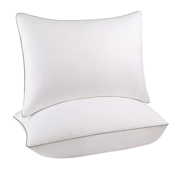 2-Pack Satin Stripe Polyester Pillow Core Inserts - Soft, Supportive Fill for Home Use - Breathable, Easy-Care for Restful Sleep
