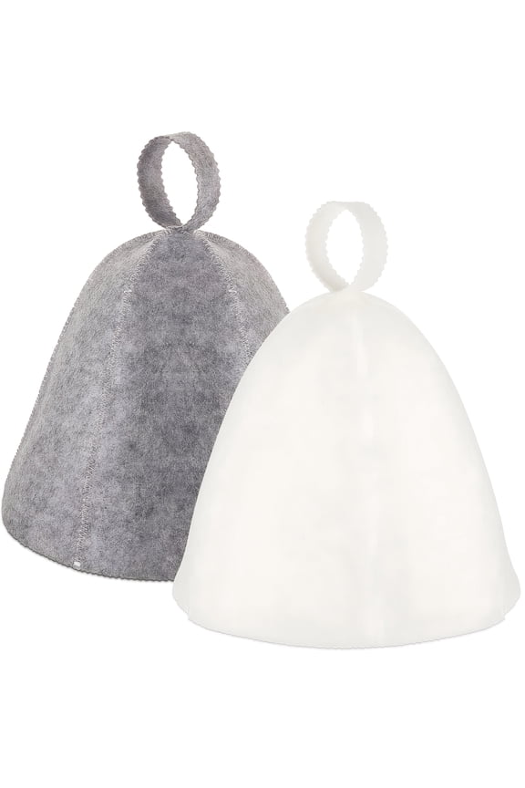 2-Pack Sauna Hats for Men & Women, Soft Cotton Sauna Cap for Traditional Sauna, Sauna Accessories Sauna Hair Protector, Comfortable and Durable Heat Protection for Steam Room, Banya,Bath House