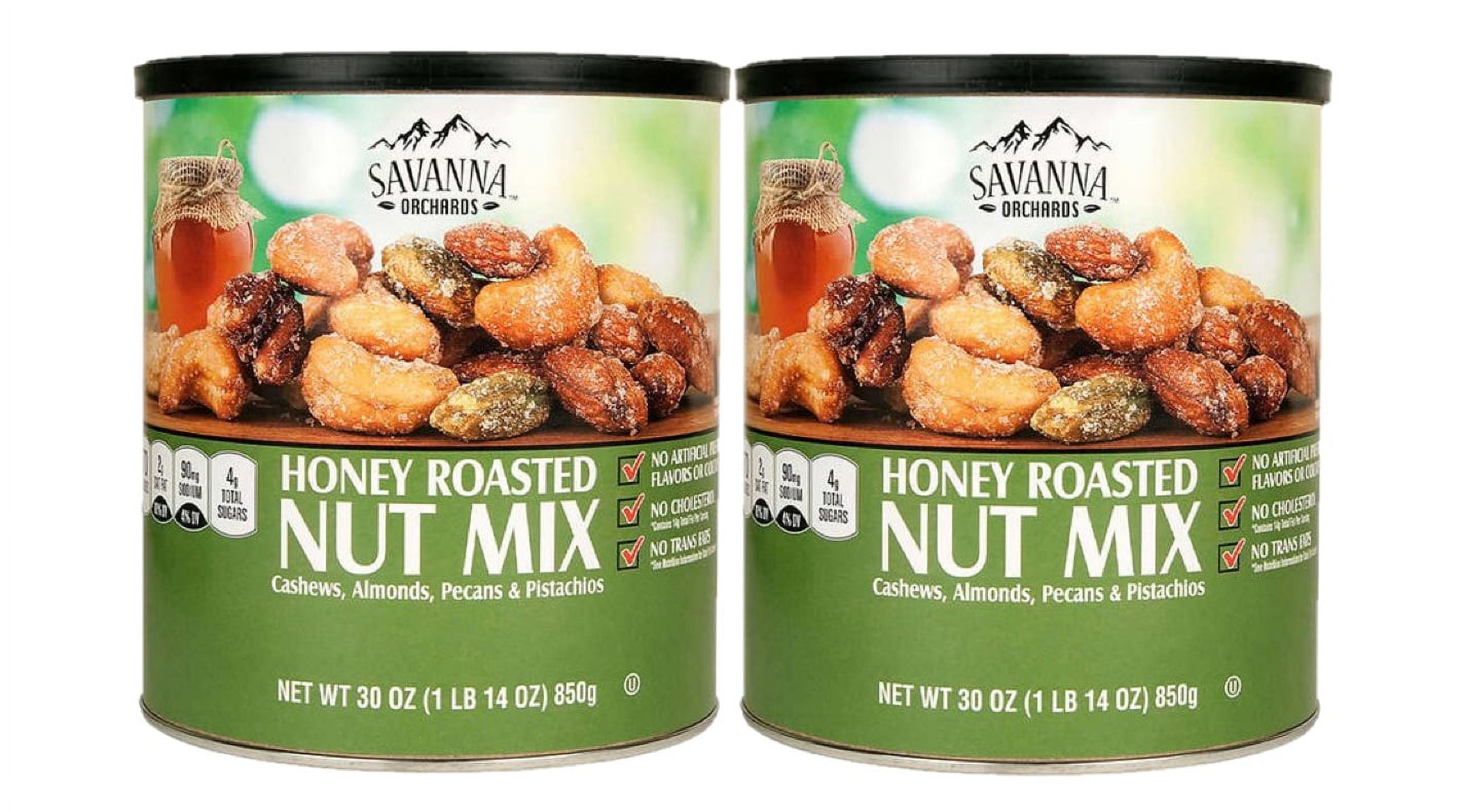 Savanna Orchards Honey Roasted Nut Mix Cashew, Almond, Peanut & Pistach (4  Cans)