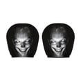 thumbnail image 1 of 2 Pack Scary Face Car Headrest Cover, Scary Headrest Covers for Cars, Universal Elastic Models Headrest Protector, Novelty Halloween Vehicle Interior Decor Accessory, 1 of 5