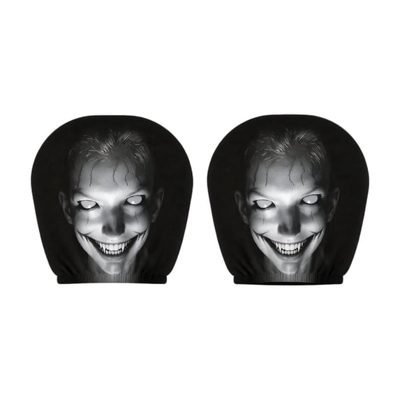 2 Pack Scary Face Car Headrest Cover, Scary Headrest Covers for Cars, Universal Elastic Models Headrest Protector, Novelty Halloween Vehicle Interior Decor Accessory