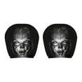 thumbnail image 1 of 2-Pack Scary Face Car Headrest Covers Glowing Eye Elastic Seat Protectors Universal Fit for SUV Truck Auto Interior, 1 of 6