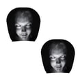 thumbnail image 1 of 2 Pack Scary Face Car Headrest Covers, Stretch Elastic Funny Ghost Face Printed Head Rest Protector, Spooky Masque Design Auto Seat Headrest Cover for Car Truck SUV, 1 of 7