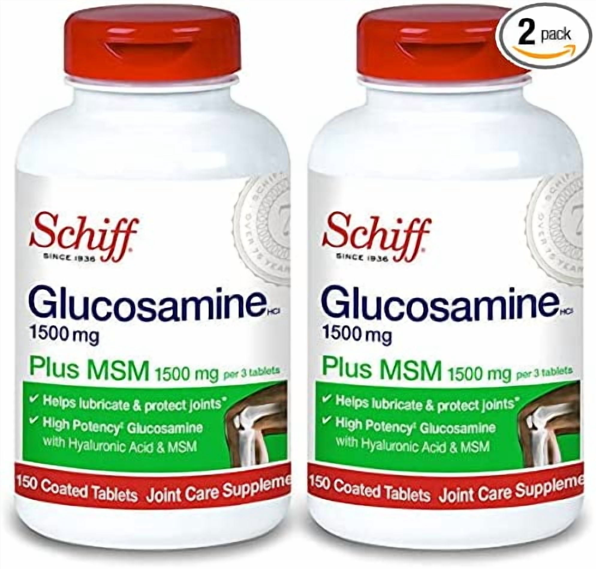 Glucosamine Msm 150 Coated Tablets by Schiff/Bio Foods, Pack of 2