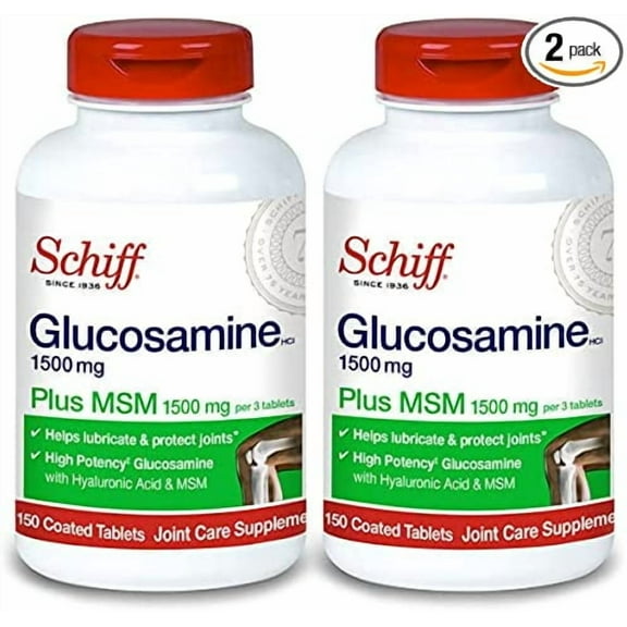 Glucosamine Msm 150 Coated Tablets by Schiff/Bio Foods, Pack of 2