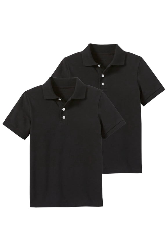 2-Pack School Uniform Tagless Polo Tshirt for Little Boys & Big Boys