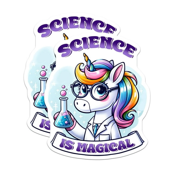 (2 Pack) Science is Magical Magnets - 5" On Longest Side - for Cars, Fridges, Toolboxes - Made in USA - MAG8065