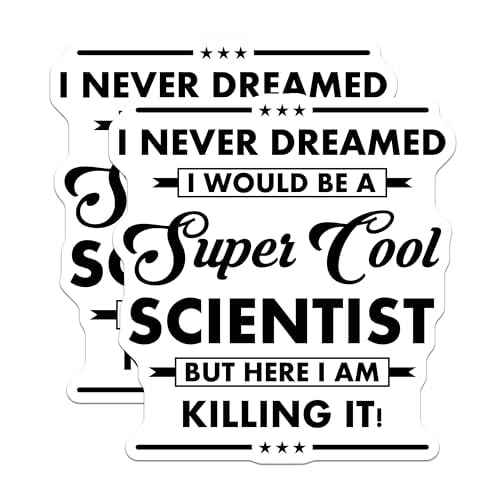 (2 Pack) Scientist Magnets - Inspirational Science Quote - Fun Science Decor - 5" On Longest Side - for Cars, Fridges, Toolboxes - Made in USA - MAG6231