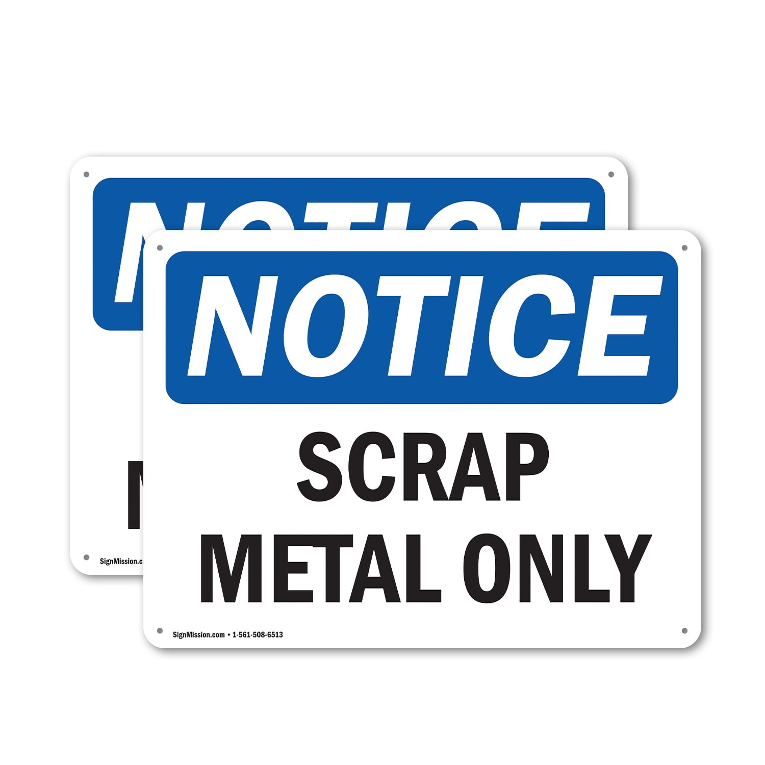 Scrap Metal Only Sign (2 Pack) Scrap Metal Only OSHA Notice Sign 10 Inch X 7 Inch Indoor ...
