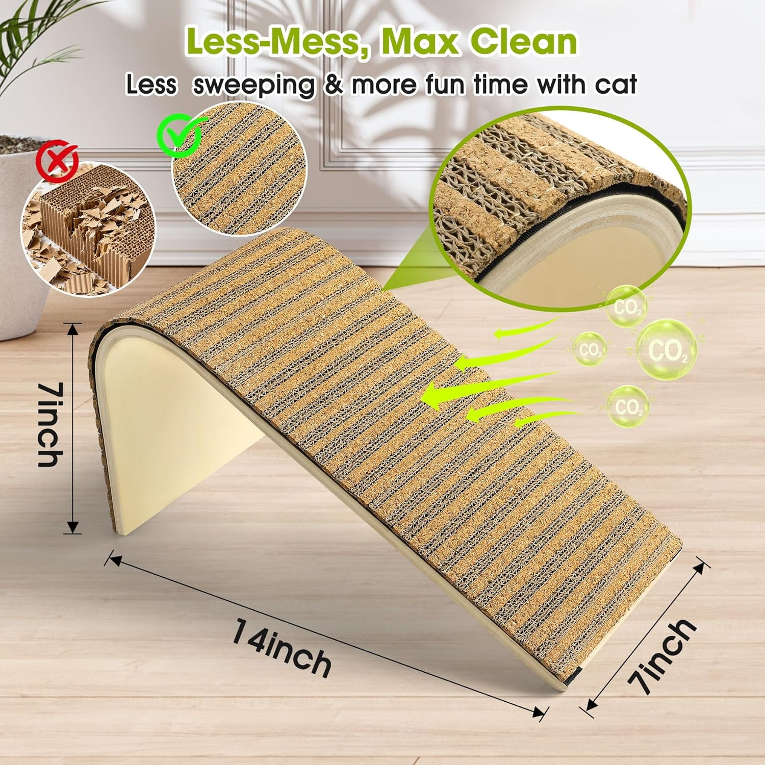 2-Pack  Scratching Post with Cork Pad - Stable Floor Mount for All Breeds