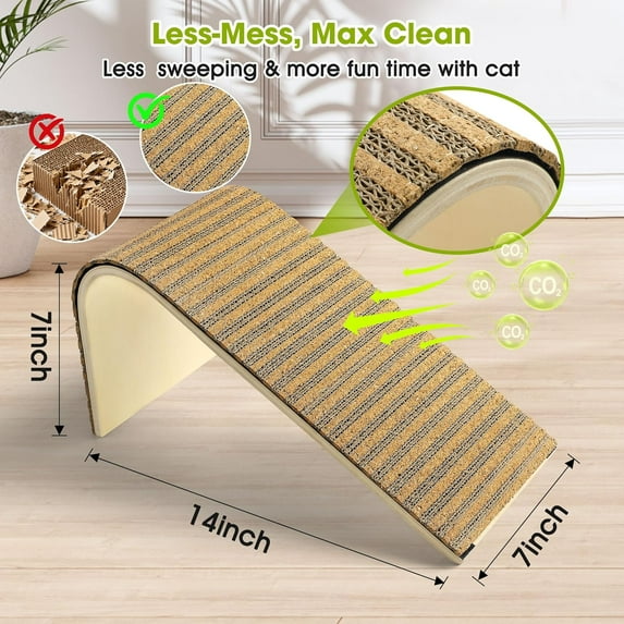 2-Pack Scratching Post with Cork Pad - Stable Floor Mount for All Breeds