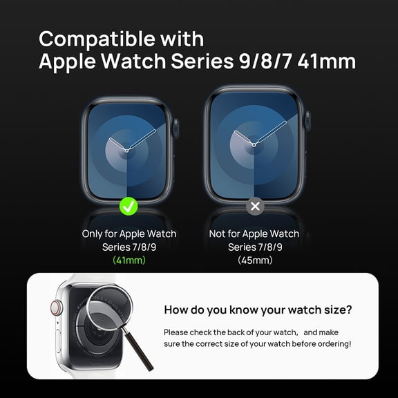 2-Pack Screen Protector Case for Apple Watch S9/S8/S7 (41mm) SODI CS04