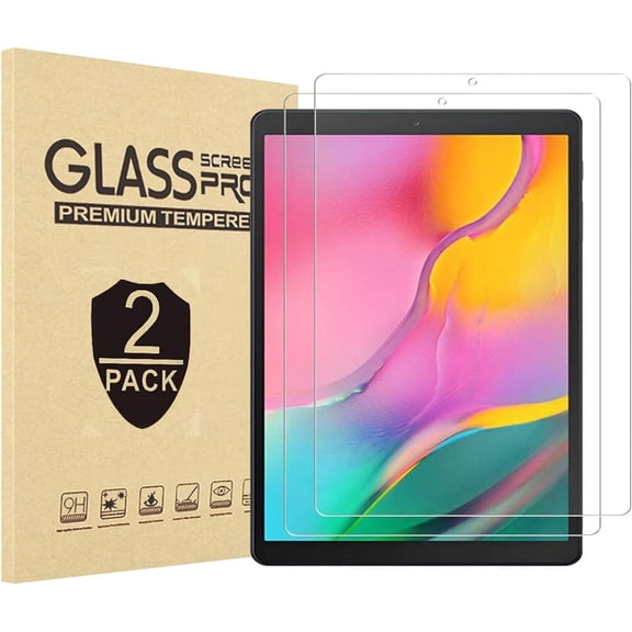 [2 Pack Screen Protector For Galaxy Tab A 10.1 Inch 2019 Model SM-T510/T515/T517, Tempered Glass Screen Film Guard For Samsung Tablet Tab A 10.1 Anti-Scratch 9H Hardness Bubble-free Clear