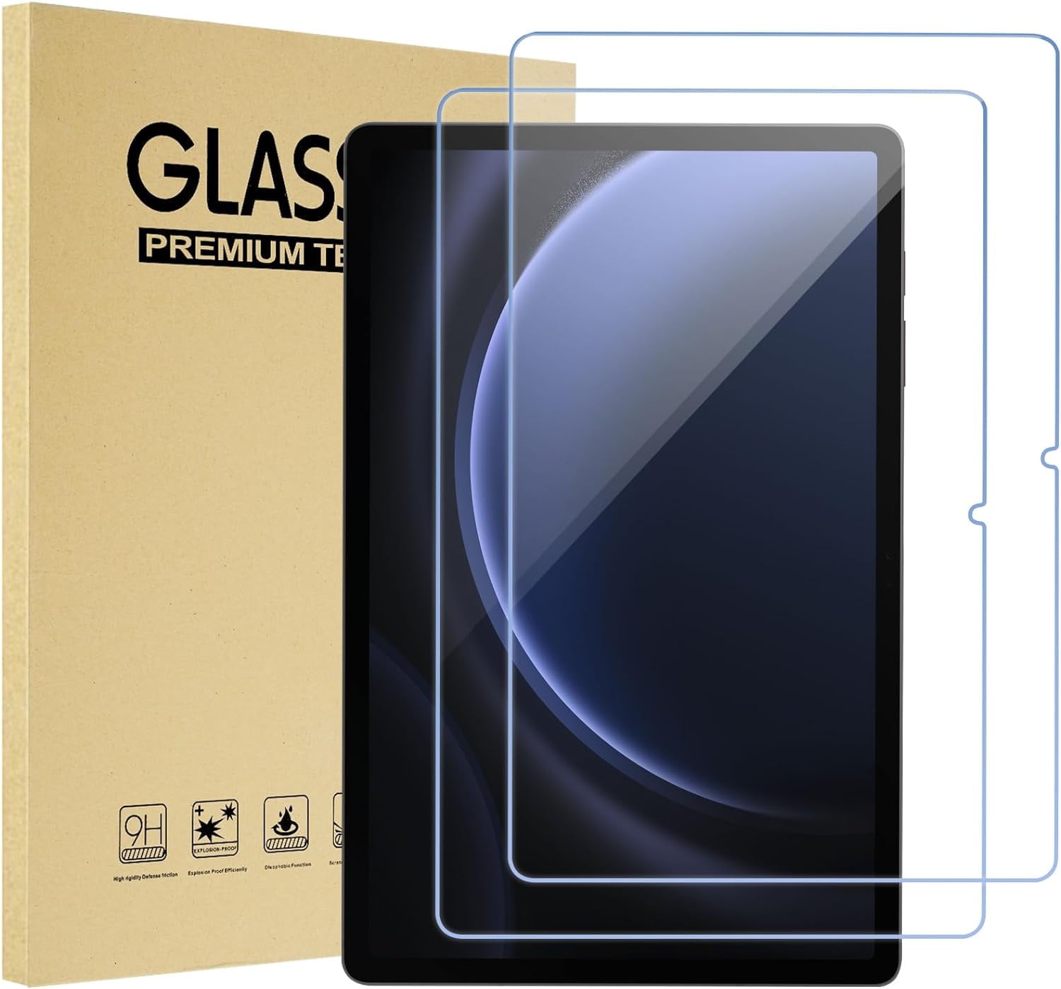 2 Pack Screen Protector for Galaxy Tab S9 FE 10.9"/ S9 2023/ Tab S8 2022/ Tab S7 2020 11", 9H Hardness Tempered Glass Screen Film Guard for Galaxy Tablet SM-X510/X710/X700/T870