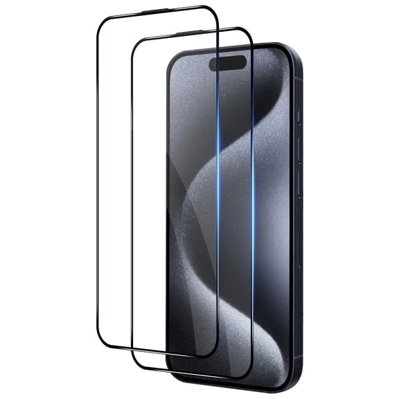 2 Pack Screen Protector Matte Tempered Glass for iPhone 16 Pro - HD Clear Full Cover (Fingerprint Unlock) 9H Hardness Case Friendly