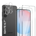 thumbnail image 1 of 2 Pack Screen Protector for Samsung Galaxy S24 FE 5G with 2 Pack Camera Lens Protector, Full Coverage Tempered Glass Film Anti-Fingerprint Case Friendly, 1 of 7