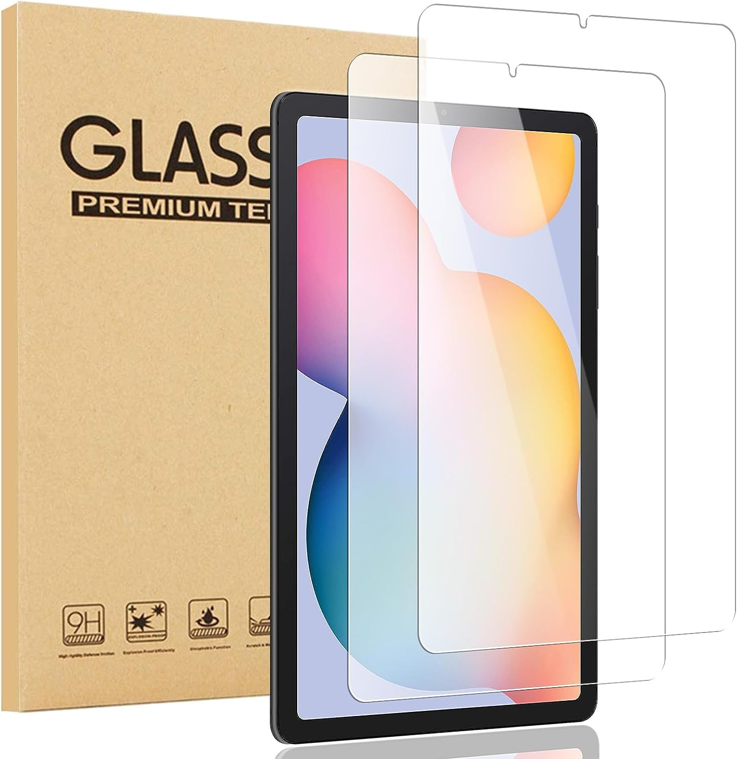 2 Pack Screen Protector for Samsung Galaxy Tab S6 Lite Tempered Glass