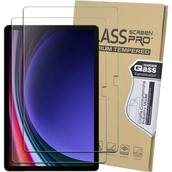 2 Pack Screen Protector for Samsung Galaxy Tab S9 FE 5G 10.9 inch/Galaxy Tab S9 11 inch Tempered Glass Screen Protector, Anti-Scratch, Bubble Free, HD Clear, S Pen Compatible, Case Friendly