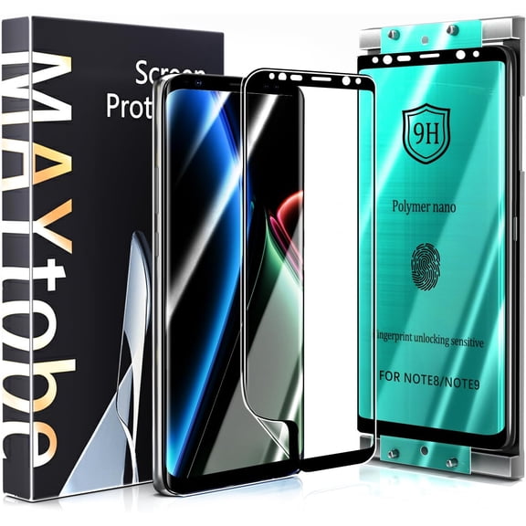 [2-Pack Screen Protector for Samsung Galaxy Note 9 Ceramic film with Installation Tray, Easy Installation, 3D Curved, Bubble Free, Anti-Scratch