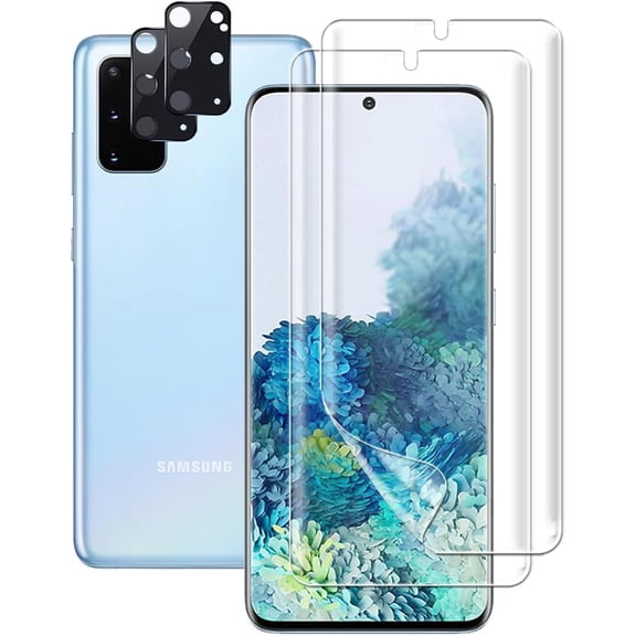 2 Pack Screen Protector for Samsung Galaxy S20 Plus 5G / 4G (6.7 inches) (Not Glass), Flexible Soft TPU Film with Camera Lens Protector