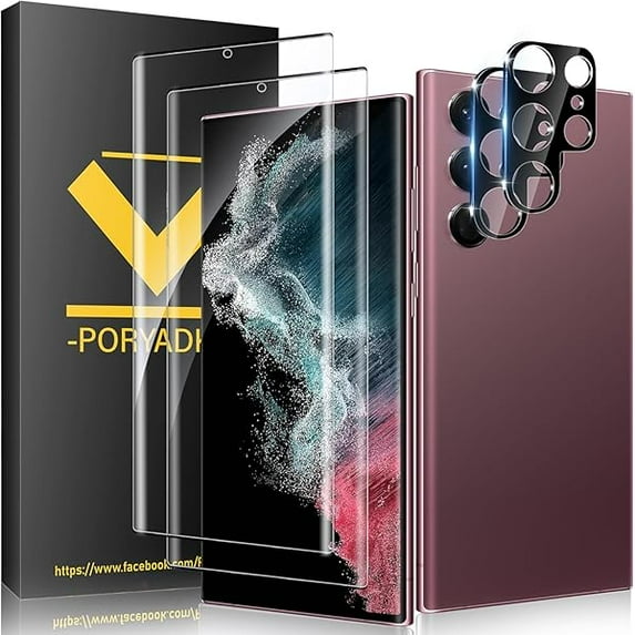 2 Pack Screen Protector for Samsung Galaxy S22 Ultra [6.8 inch] + 2 ...