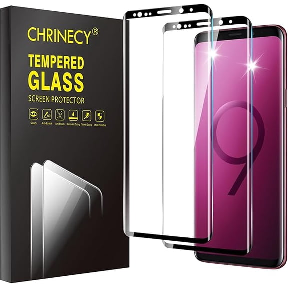 [2 Pack] Screen Protector for Samsung Galaxy S9, 3D Curved Edge 9H Hardness Tempered Glass Film, Anti-Scratch, Case Friendly, Premium HD Clarity