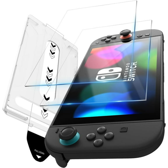 2 Pack Screen Protector for Switch 2 Tempered Glass, One-Touch Auto-Alignment for Bubble Free, 9H Hardness Shockproof, HD Clear and Touch Sensitive