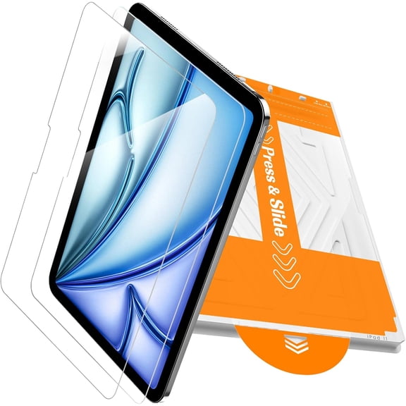 2-Pack Screen Protector for iPad Air 11 Inch M4/M3/M2 (2026/2025/2024, 8th/7th/6th Generation), Easy Installation Box, 9H Shatterproof Tempered Glass, Dust & Bubble-Free, Ultra HD Clarity