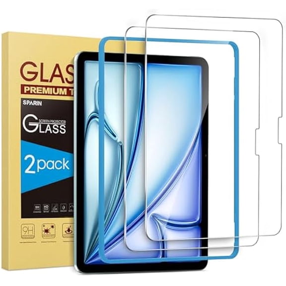 2 Pack Screen Protector for iPad Air 11-inch M3 2025 & M2 2024, (iPad Air 7th/6th Generation), Tempered Glass-Apple Pencil Pro & Case Compatible, Anti-Scratches, High Definition