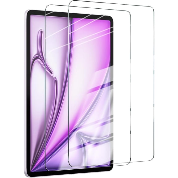 2-Pack Screen Protector for iPad Air M3 2025 & M2 2024 (7th/6th Generation) & iPad Pro M5/M4 (8th/7th Generation) [13 Inch], Tempered Glass Film, HD, Anti-Scratch, 9H, Case Friendly