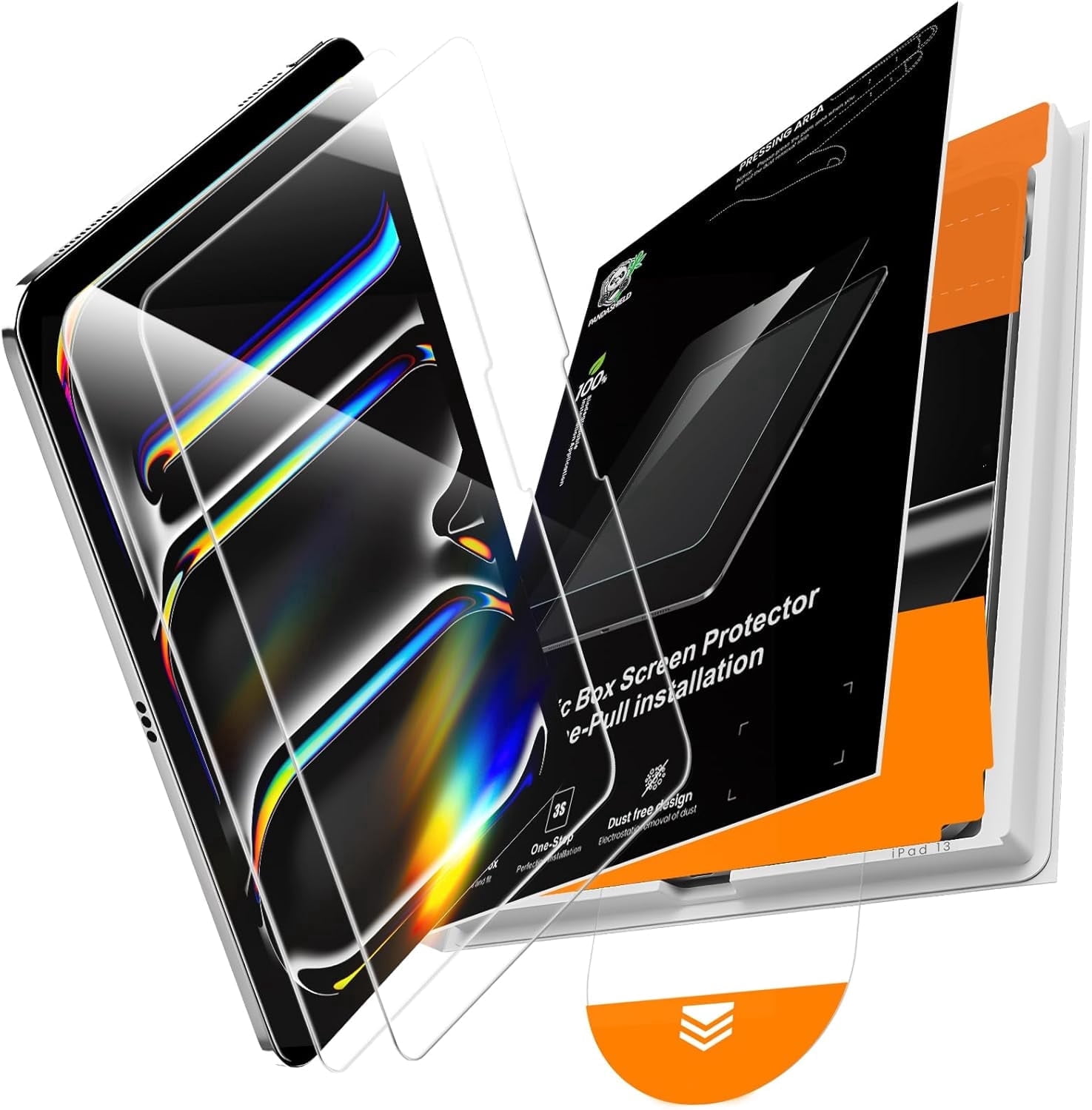 2 Pack Screen Protector for iPad Pro M4/M5 [13 inch] .(2024)/(2025),9H+ Tempered Glass film with Easy-Install box,Apple Pencil Compatible,Bubble Free,HD Clarity,Scratch Resistant