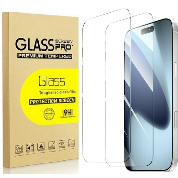 2 Pack for iPhone 16 Screen Protector, 9H Clear Tempered Glass Screen ...
