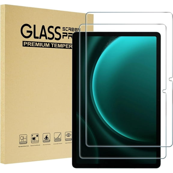 2 Pack Screen Protectors for Galaxy Tab S9 FE+ Plus/Tab S9+ Plus 12.4" 2023, 9H Hardness HD Clear Tempered Glass Film Guard for 12.4 inch Galaxy Tablet S9+ /S9 FE+ (SM-X610 X810)