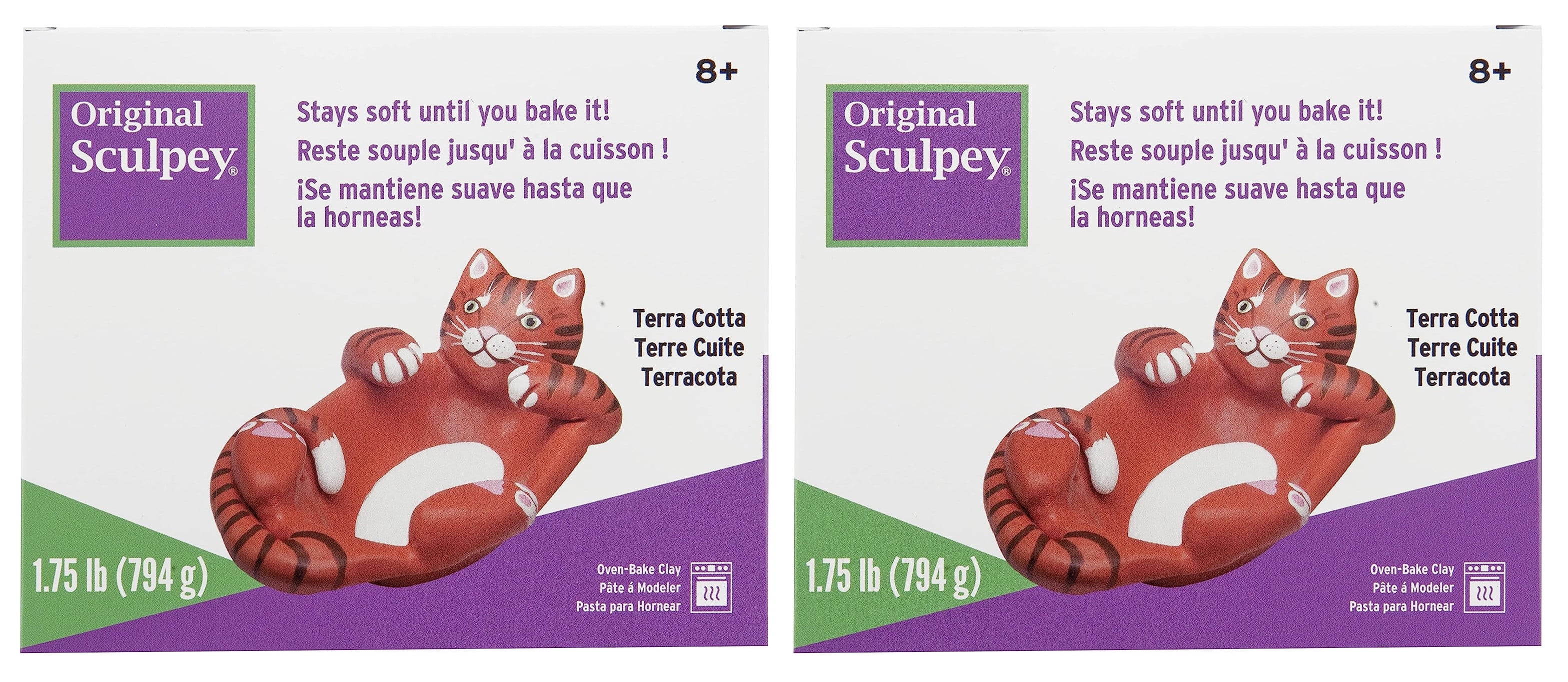 2-Pack - Sculpey Original Polymer Clay 1.75 Pounds-Terra Cotta