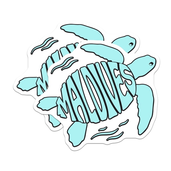 (2 Pack) Sea Turtle Maldives Magnets - Ocean Animal Magnets - Travel Souvenir Decoration - 5" On Longest Side - Premium Magnet - for Cars, Refrigerators, Toolboxes, Lockers - Made in USA